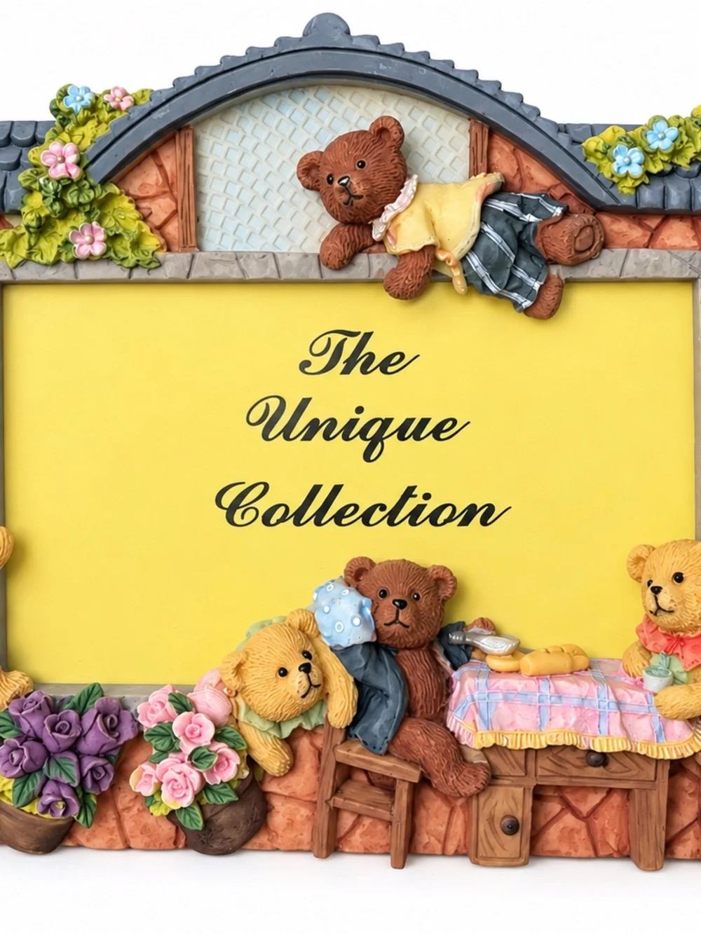 Cute Yellow Teddy Bear Picture Frame